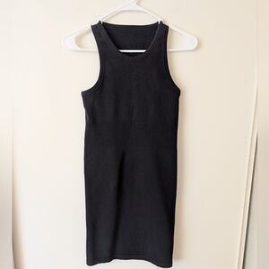 Alo Yoga Womens Small Seamless Ribbed Warm Nights Dress Black Activewear Bodycon
